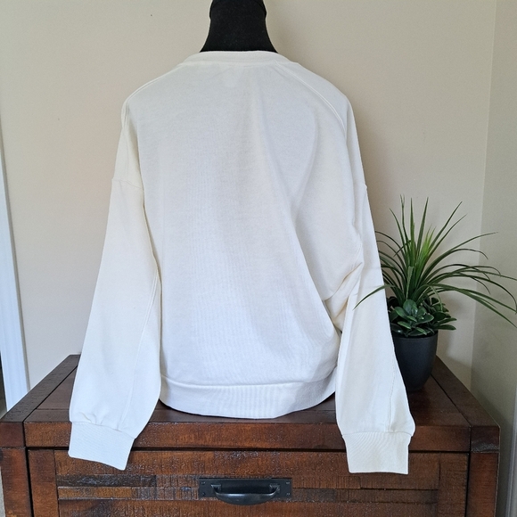 Roxy French Terry Cream Sweatshirt Women's Small Crewneck Pull Over Casual Top - Picture 6 of 15